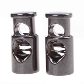 Usew Pack of 10 Metal Toggle Spring Stop Single Hole String Cord Locks [5mm Cord]