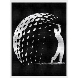 DVWIVGY 5D DIY Full Drill Diamond Painting Golf Ball Diamond Art Kit for Home Wall Decor 12 x 16 inch