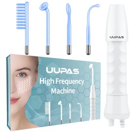 High Frequency Facial Wand - UUPAS Portable Handheld 4 in 1 Blue High Frequency Facial Machine with 4 Pcs Different Blue Tubes for Home Use Face Device