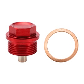 Motoforti Universal Oil Pan Screw Oil Drain Plug Sump Drain Nut Bolt, M24x1.5, Aluminium Alloy, Red, 1 Set