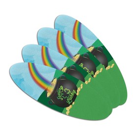 St. Patrick's Day Feeling Lucky Pot of Gold Double-Sided Oval Nail File Emery Board Set 4 Pack