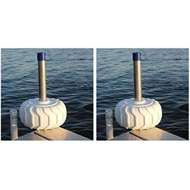 Wave Armor Dock Bumper Wheel Dock Bumper Wheel Durable Non-Marking Poly-Vinyl (2-Pack) - 12" Round x 7" Deep (FITS 1.5" Post (2" Center Hole))