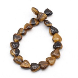 abalorio de piedra natural pulidas en forma de corazón mezclado de ojo de tigre para hacer joyas, collares, pulseras, 2 hebras