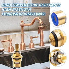 Ceramic Valve for Kohler K-GP77006-RP Faucet Cartridge, Cold Water Cartridge Replacement, One Size, Brass