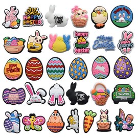 Happy Easter Shoes Charms for Girls Kids Boys Adults Cute Charms for Shoes Decoration Party Favor (30Pcs Easter)