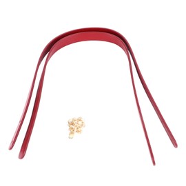 Leather Bag Handles Minimalist Durable Comfortable Replacement Leather Purse Bag Strap for Bag Making Supplies Red Split Leather, Light Gold Studs Set of 8