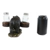 Ebros Gift Rustic Black Bear Carrying Saddlebags Holder With Glass