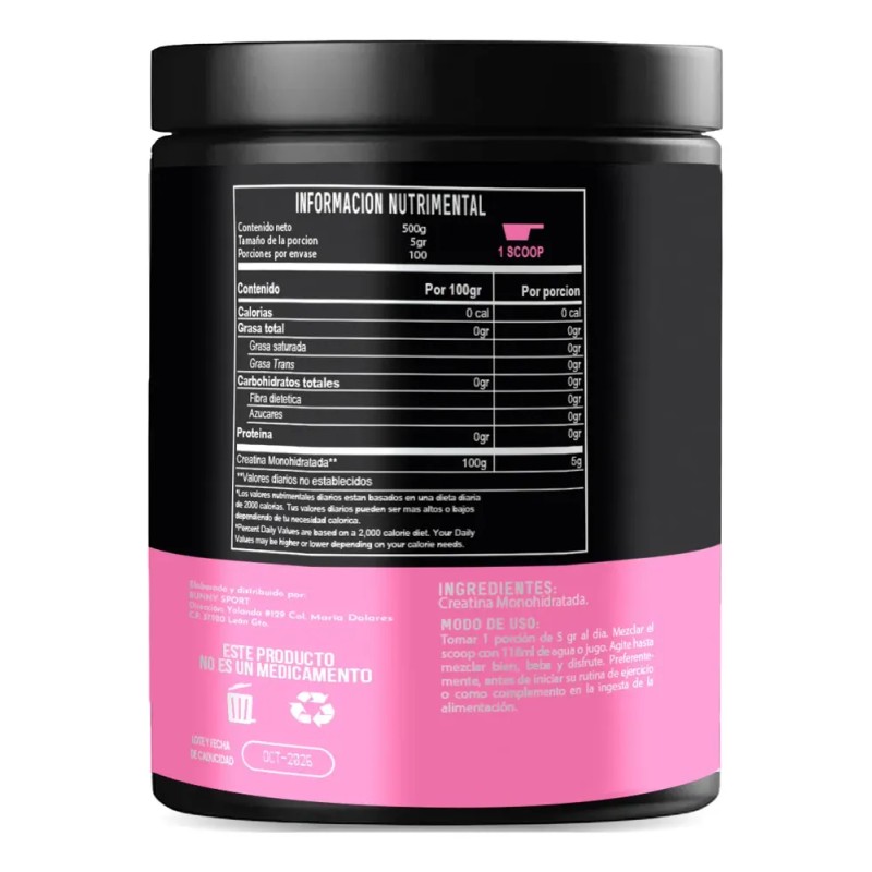 Creatina Monohidratada De 500g Heragen 100 Servis En Polvo