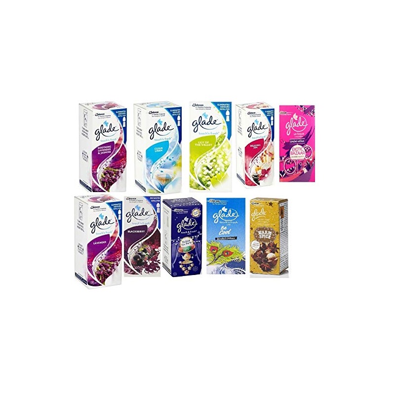 6 x GLADE TOUCH N FRESH REFILL'S 10ML - Random