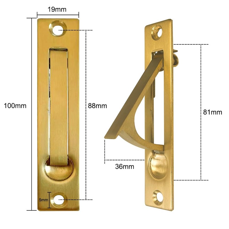 senharvest Pocket Door Edge Pull Gold - Hidden Edge Handles