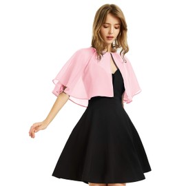 BUCUXE Soft Chiffon Shawl Wraps Shrug for Evening Wedding Women Accessories(Light Pink)