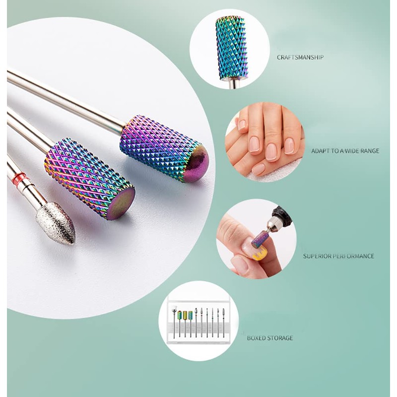 MUEYAN 31 pcs Nail Drill Bits Set with 210 Pieces