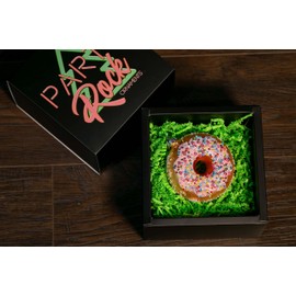 Party Rock | Pink Sprinkle Donut Glass Ornament | Food Collection