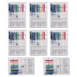 Luckkyme 8 Boxes 80 Pieces Assorted Colors Pre-Threaded Needle Kit Travel Sewing Kit Clothing Repairing Kit for Quick Fix Sewing Supplies