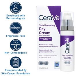 CeraVe Anti Aging Face Cream with SPF | 1.76 Ounce | Anti Wrinkle Retinol Cream and Face Sunscreen | Fragrance Free