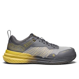 KEEN Utility Men's Speedworks Composite Toe Non Slip Breathable Durable Warehouse Work Shoes, Magnet/Black, 14 EE