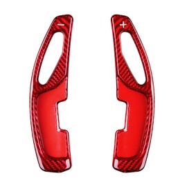 [T-carbon] Lexus Dedicated Paddle Shift Cover for Lexus, Shift Paddle Extension, Made of Real Carbon, Compatible with Lexus GS250, ES250, RX250 and More Accessories (Red)