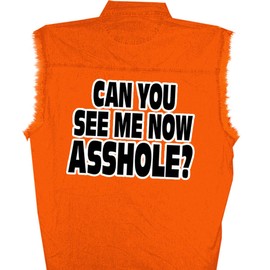 Hot Leathers Bikers Against Dumb Drivers Sleeveless Denium Shirt (Safety Orange, XX-Large)