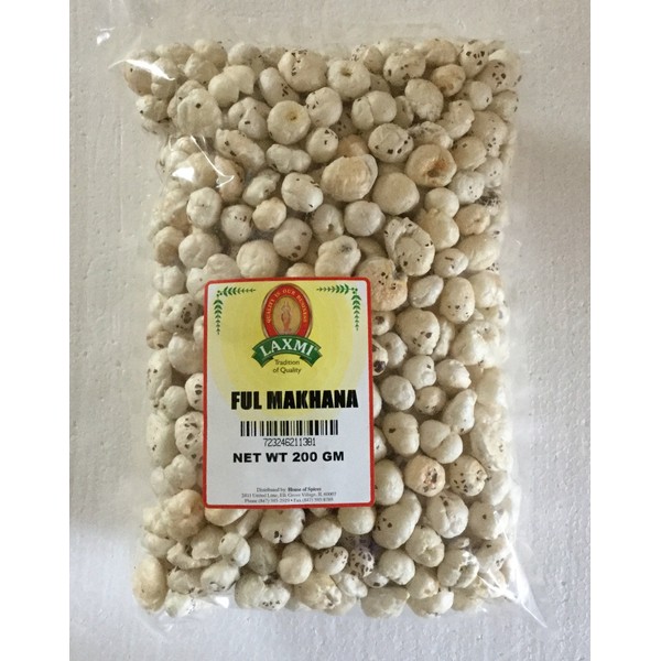 Laxmi Ful (Phool) Makhana - Puffed Lotus Seeds - 200 Grams