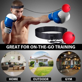 Global-Daily Boxing Reflex Ball with Adjustable Headband，Boxing Training Ball Reaction Ball for Training Speed Used for Boxing Training | Mixed Martial Arts | Fitness | Reaction Ability Training