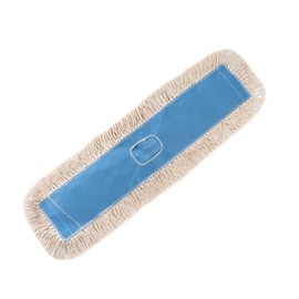 Matthew Cleaning 36'' Industrial Strength Cotton Dust Mop Refill Washable Replacement Heads for Residential & Commercial Use Fit Standard Dust Mop Frames, Hardwood, Concrete Floors Blue&White 1 Pack