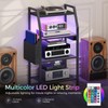MAHANCRIS Game Console Shelf, Gaming Console Stand with Outlet &