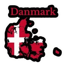 Sticker Danmark 15 x 15 cm Denmark Map Outdoor Sticker Decoration MU J139