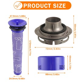 HUAREW Filter Replacement & Motor Cover Compatible with Dy-son V7 V8 Animal and Absolute Cordless Vacuum Cleaners
