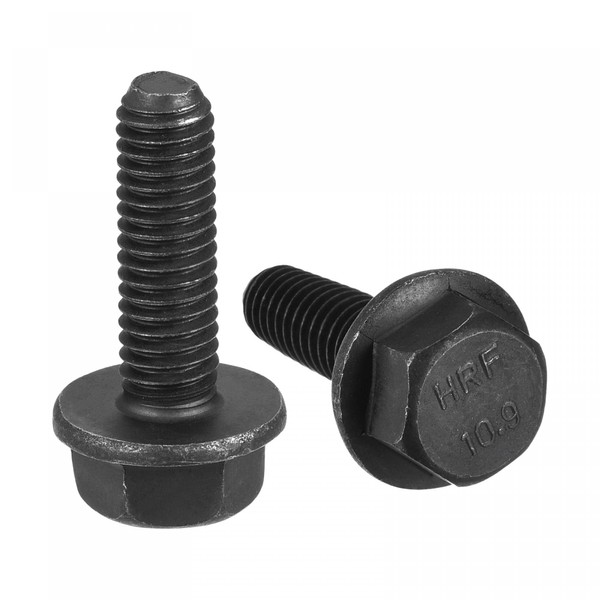 sourcing map Metric M6x20mm Hex Flange Bolts, 20pcs 10.9 Grade