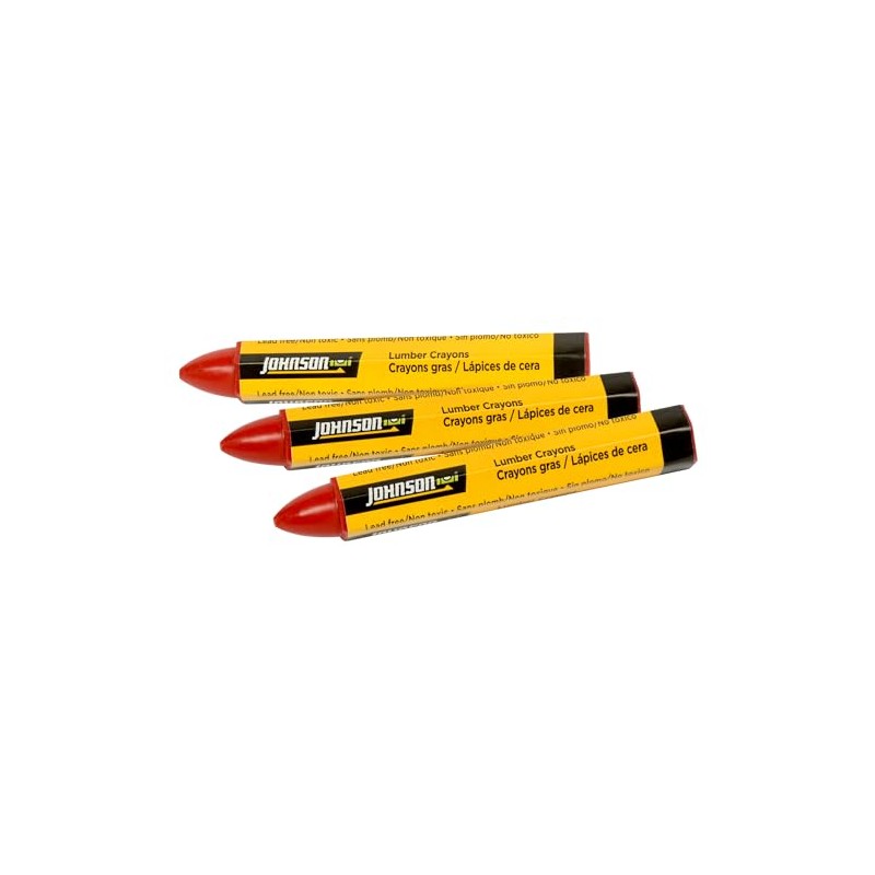 Johnson Level & Tool 40-0652 Red Lumber Crayons - 3/Pack