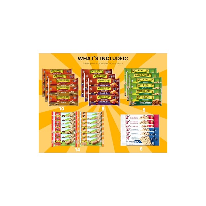 Healthy Snack Box 66 individually wrapped snack bars by VariTreats