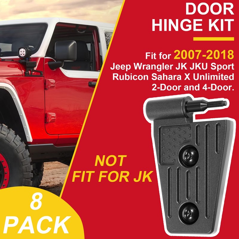 Door Hinge Kit Fit for 2007-2018 Jeep Wrangler JK JKU