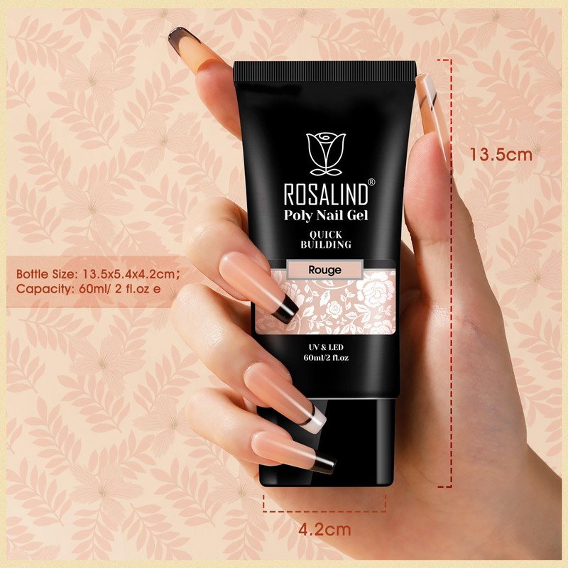 ROSALIND 60ml Poly Nail Extension Gel, Rouge Poly Gel Neutral