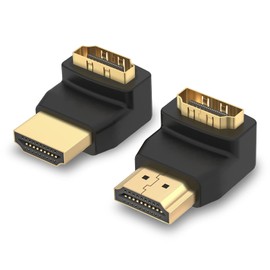 VCE HDMI 90 and 270 Degree Adapter 2-Pack, Right Angle HDMI Male to Female L Adapter Connector 3D&4K Supported