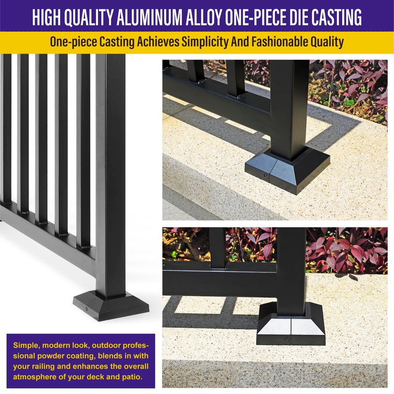 Hulave Split Post Base Cover, Fits 2"x2" Post/4.5"x4.5" Base, for