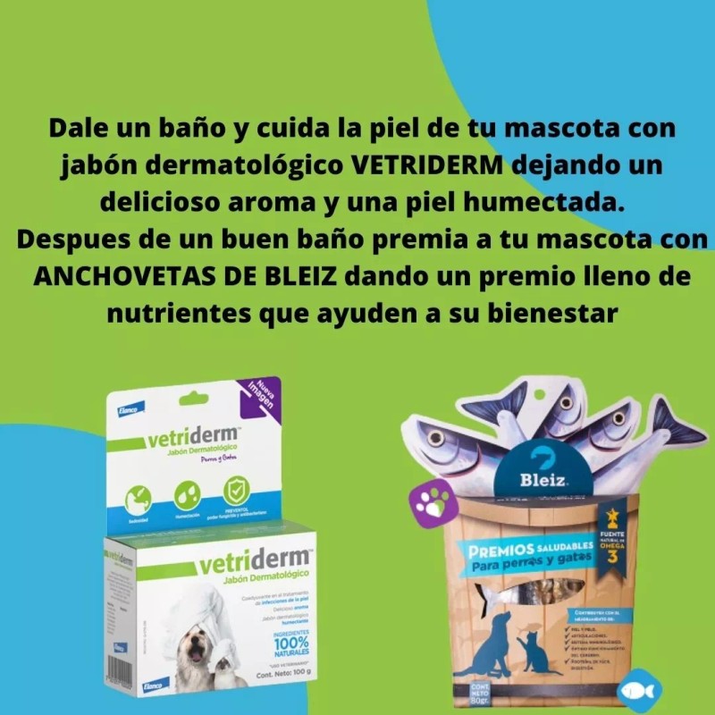 Vetriderm 2packvetriderm Jabón Derma+premio Perro Anchovetas80gr Bleiz