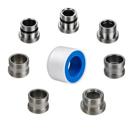 XNTONG 7 Pieces Faucet Adapter Kit, Sink Adapter for Faucet, Male Thread M16, M16.5, M18.5, M20, M22, M24, M28 to M22 Male, Faucet Connector with Washer and PTFE Tape