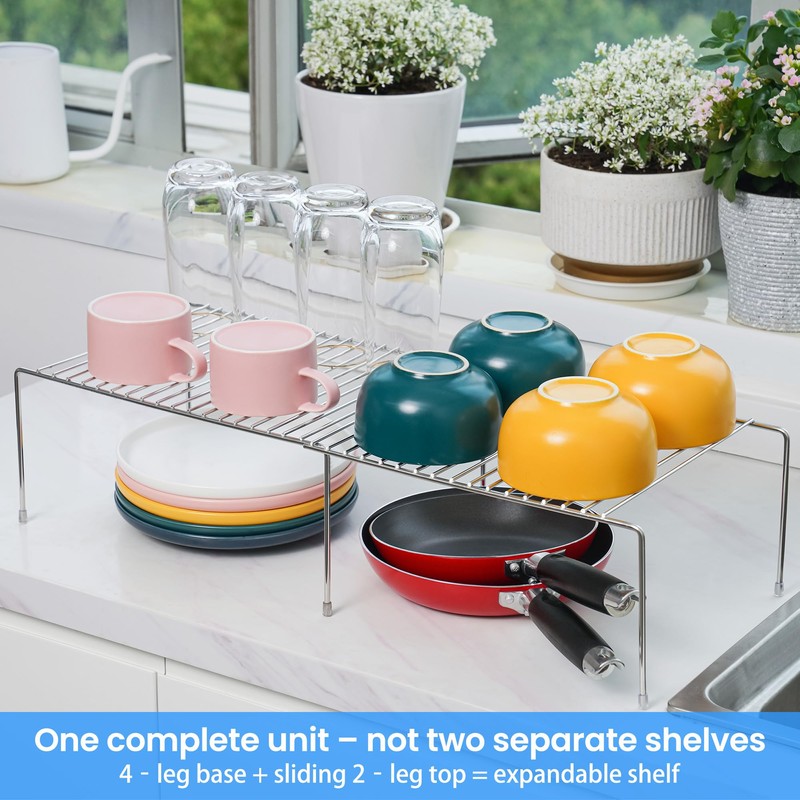 Tomorotec Stainless Steel Expandable Kitchen Storage Organizer Spice Rack Cabinet