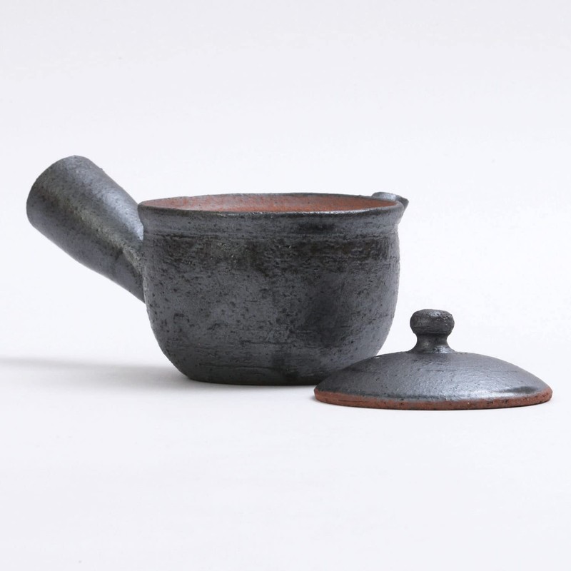 Yamasho Pottery Sumi-iro Futari Teaware Teapot and Teacup Set, Shigaraki