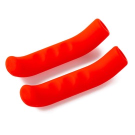 Bicycle Brake Levers Sleeve Silicone Gel Anti-Slip Brake Handle Protection Cover 1 Pair (Red)