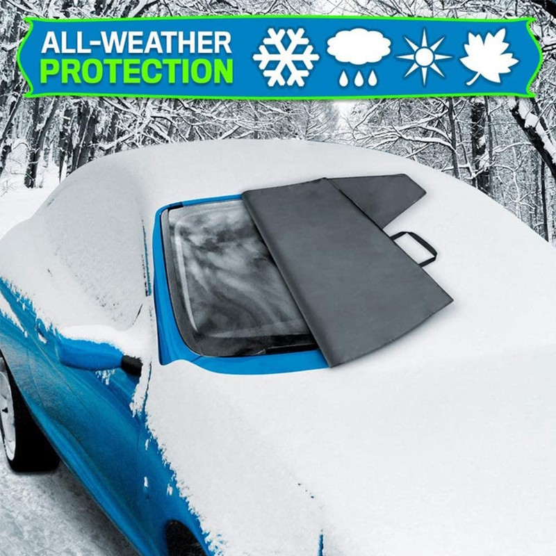 TOTMOX Car Windshield Cover All-Weather Windshield Snow Cover with Elastic