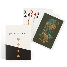 Lantern Press Redmond, Oregon, Water Bottle, Distressed (52 Playing Cards, Poker Size Card Deck with Jokers)