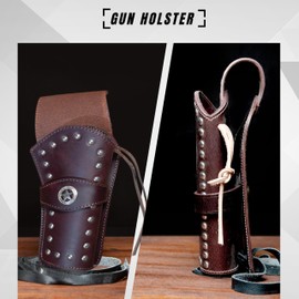 Hulara Western Leather Gun Holster Heritage Rough Rider .Colt SAA Ruger Wrangler Single Six Vaquero Uberti Cattleman Cowboy Holsters for 4.75" and 5.5" Barrel Revolvers Heritage Holster