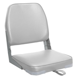 ERGOSEAT Low Back Boat Seat Fold-Down Fishing Boat Seat, 1 Pack, Light Gray