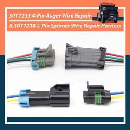 Lisnhlin 3017238 3017233 Spinner/Auger Wire Repair Harness Replacement for SaltDogg SHPE0750 SHPE1500 SHPE2000 SHPE4000 PRO2000 PRO2000CH PRO2500 PRO2500CH, 2-Pin and 4-Pin Male and Female Kit