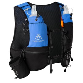 Haimont Running Vest Hydration Backpack with Dual Soft Flasks, Lightweight 8L Runners Water Vest Pack with Water Bottle for Women Men Unisex, Marathoner Trail Race, L, Blue