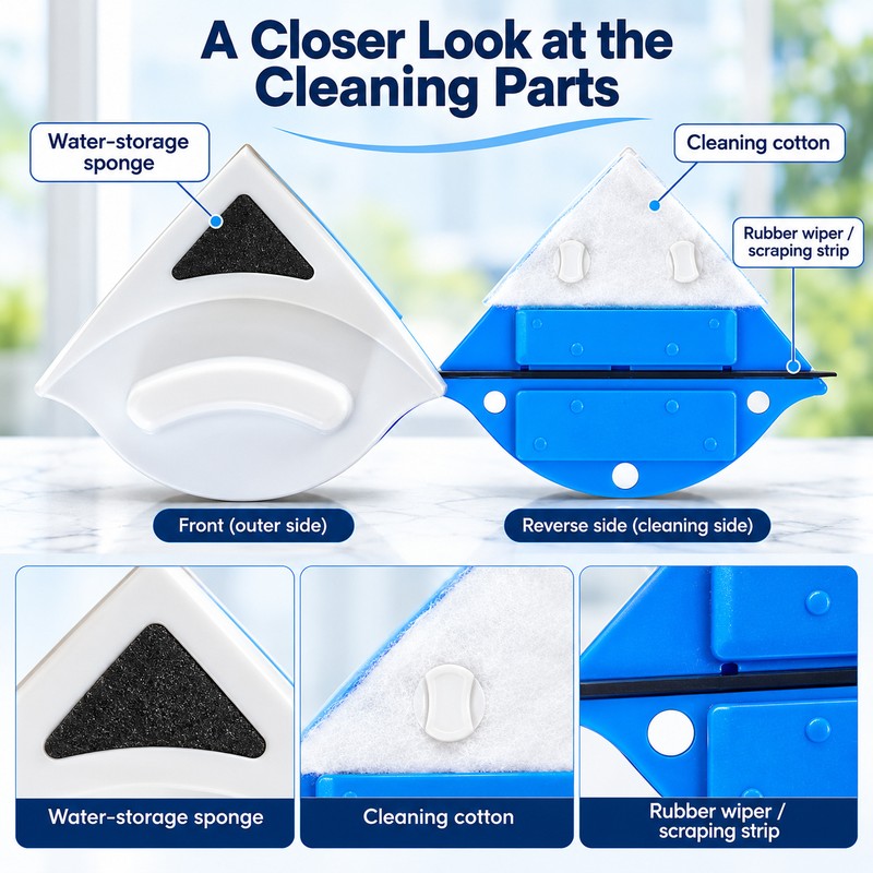 2026 Powerful Magnetic Window Cleaner Dual Sided High Efficiency Glass