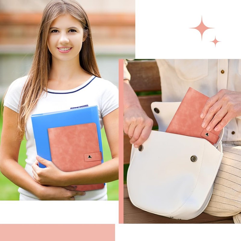 ANOMM A5 Ring Binder Notebook PU Leather Diary, Refillable Notebook