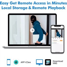 KERUI 8CH H.265+ 5MP Lite DVR 1080P Outdoor CCTV Home Security Camera System Kit - 8CH 5MP DVR-500G HDD