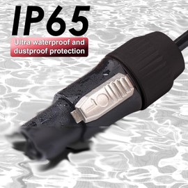 Kakabubble PowerCon True Waterproof Locking Connectors - 4 Pack, 3 Pin AC Male Panel Mount Head and Socket, 20A 250V, IP65 Outdoor Protection for Stage Light Power. (Plug)